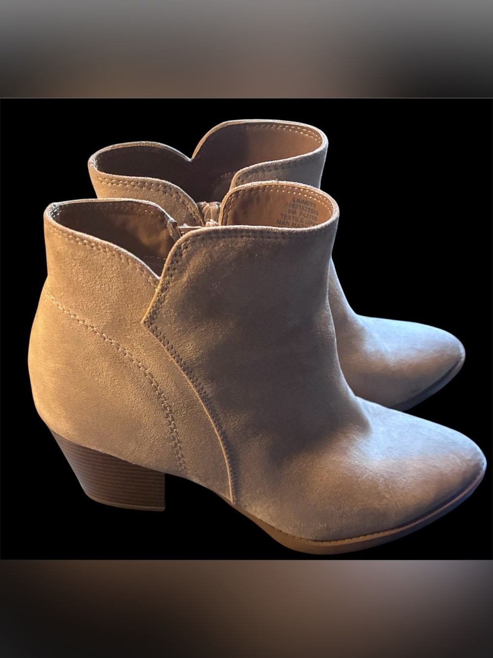 Style & Co. Taupe Suede Ankle Booties